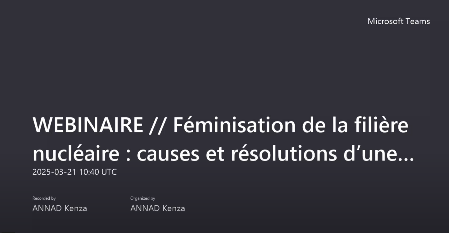 image à la une Webinaire du 21/03/25 : « Féminisation de la filière nucléaire : causes et résolutions d’une non atomicité de la parité »
