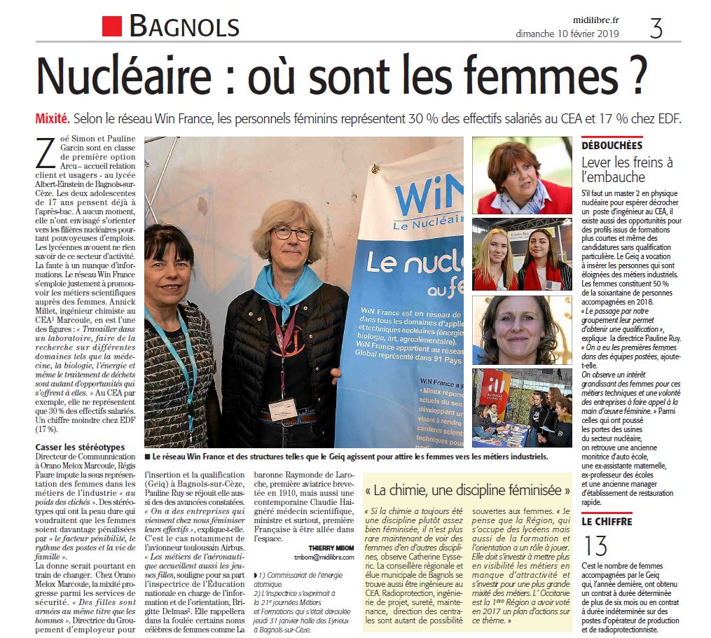 image à la une WiN LR/VR : Nucléaire où sont les femmes ?